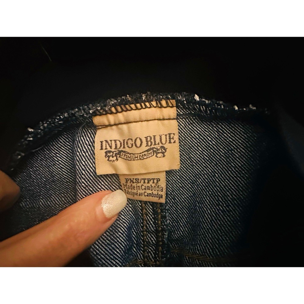 Indigo Blue Women's Petite PXS denim Dark Wash Maternity Bootcut Jeans